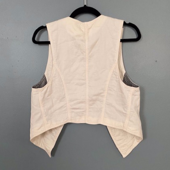 Free People Military Button Braid Cream Vest - Picture 3 of 4